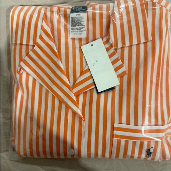 Polo Ralph Lauren Other - Polo by Ralph Lauren Orange and White Striped Women's Pajama Set